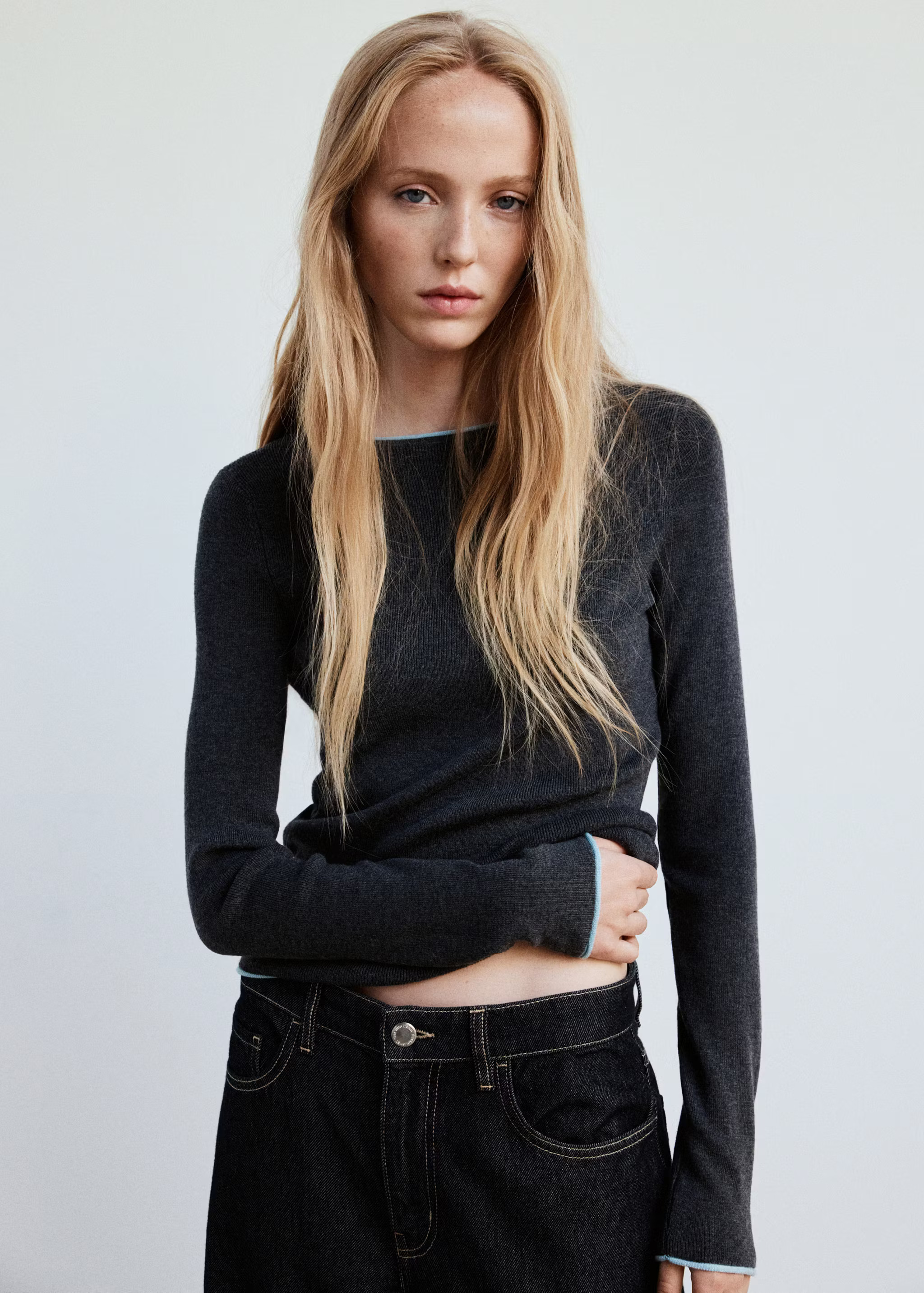 Pull en maille liser\u00e9 contrastant | Mango EU