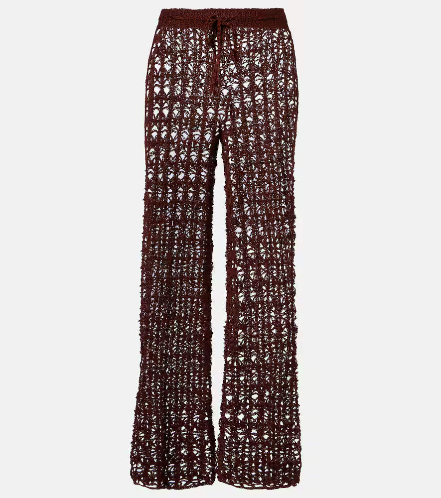 Anna Kosturova Crochet cotton wide-leg pants | Mytheresa (US/CA)