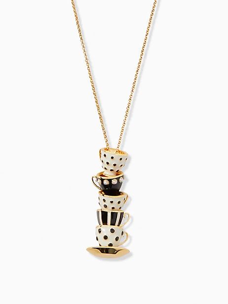 alice in wonderland stacked teacup pendant necklace | Kate Spade Outlet