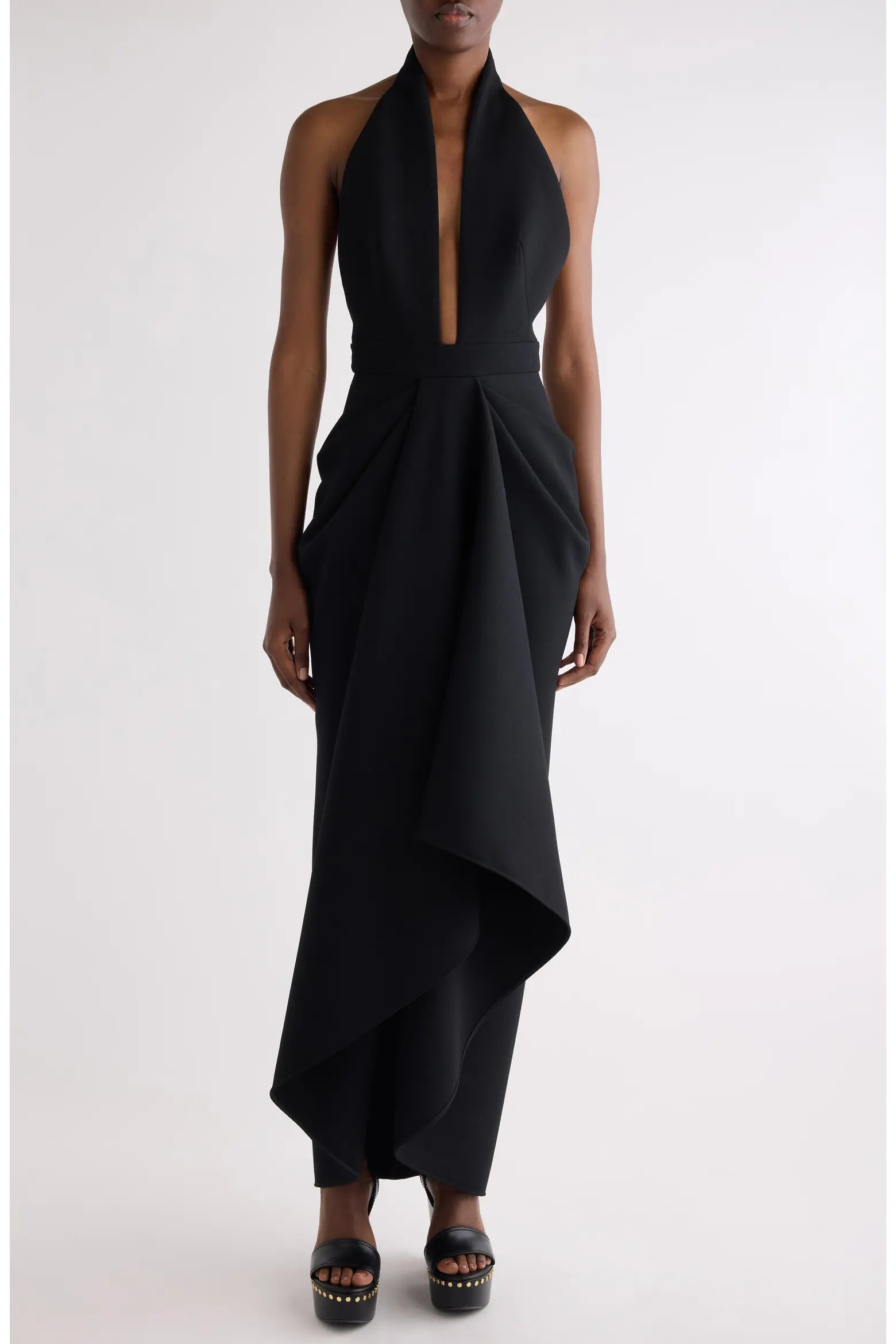 Givenchy Draped Stretch Wool Blend Halter Dress (Women) | Nordstrom | Nordstrom