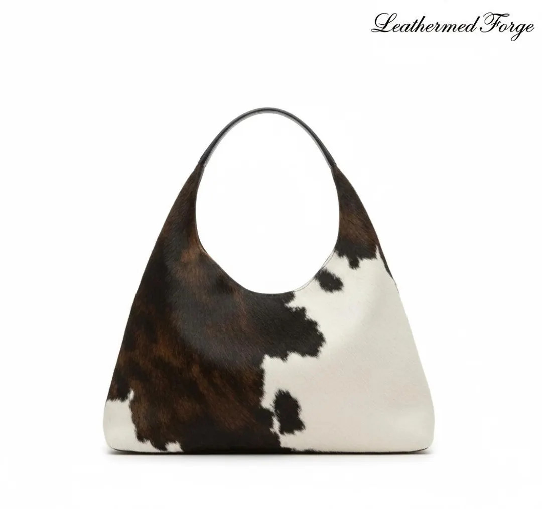 Cowhide Hobo Bag | Handmade Hair-On Hide Leather Tote | Western Boho Cow Print Purse | Etsy (US)