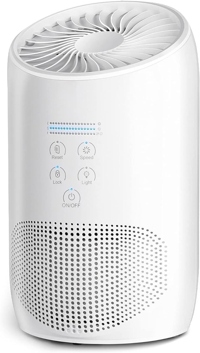 HEPA Air Purifiers for Home Bedroom, Smoke Air Cleaner with Fragrance Sponge, Lock Set, 99.9% Effect | Amazon (US)
