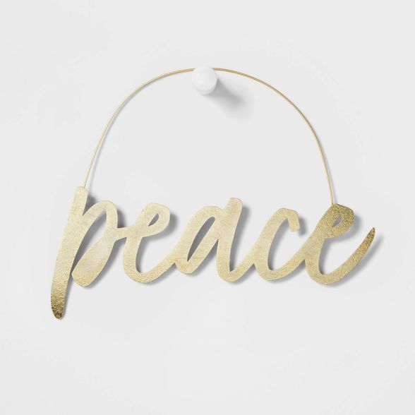 Peace Hanging Sign Gold - Wondershop&#8482; | Target