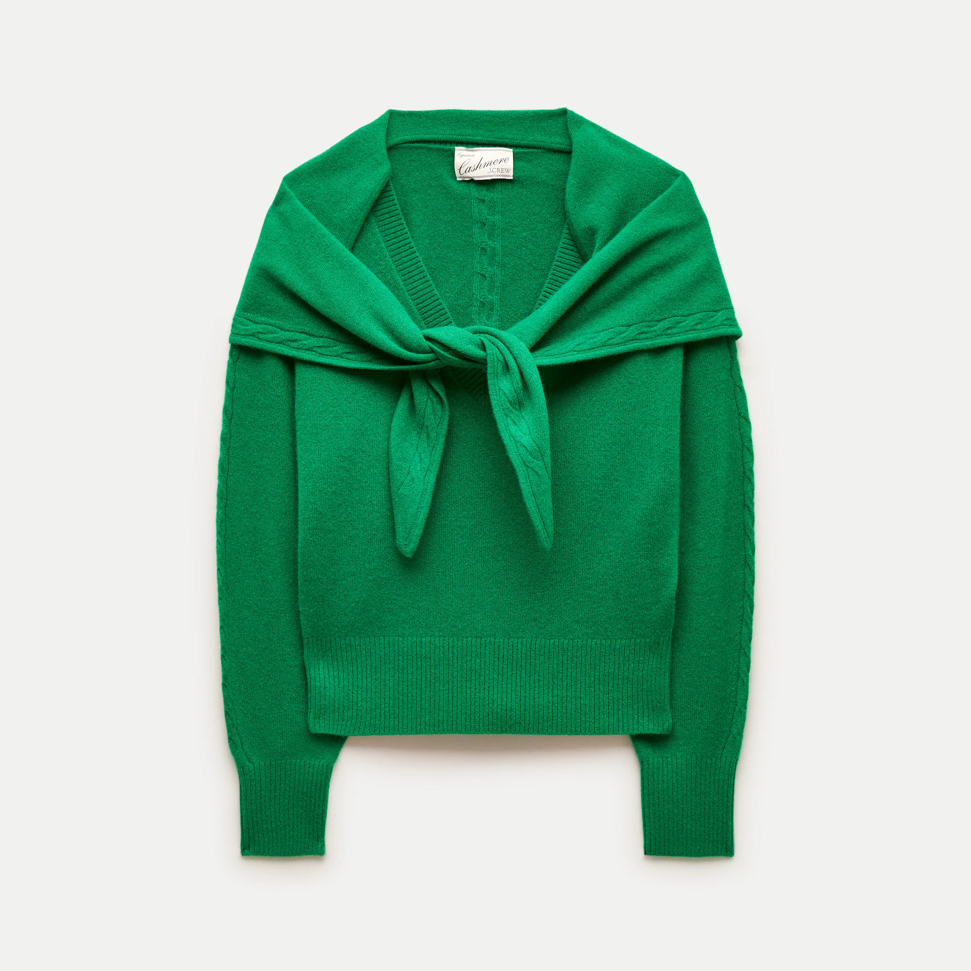 Cashmere V-neck sweater with removable scarf | J. Crew US