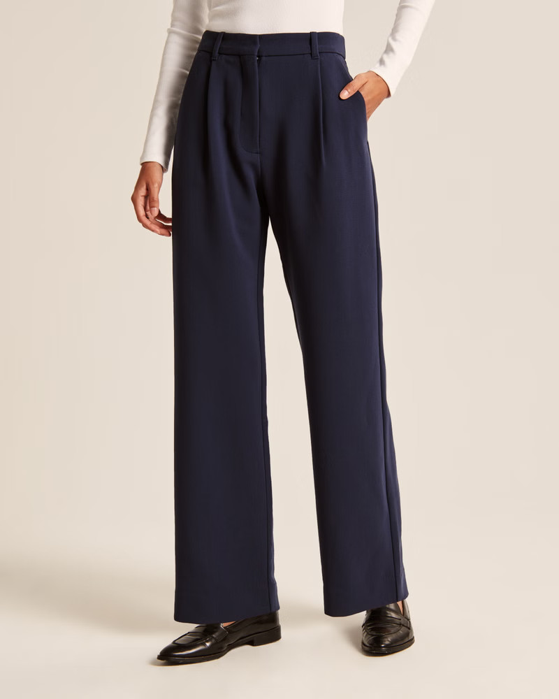 Tailored Relaxed Straight Pant | Abercrombie & Fitch (US)