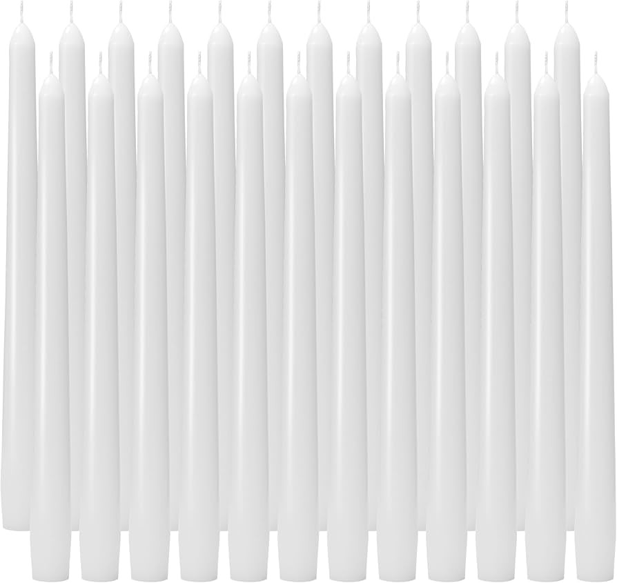 10-Inch Taper Candles - White Dripless Candlesticks Tall Unscented Tapered Smokeless Paraffin Wax... | Amazon (US)