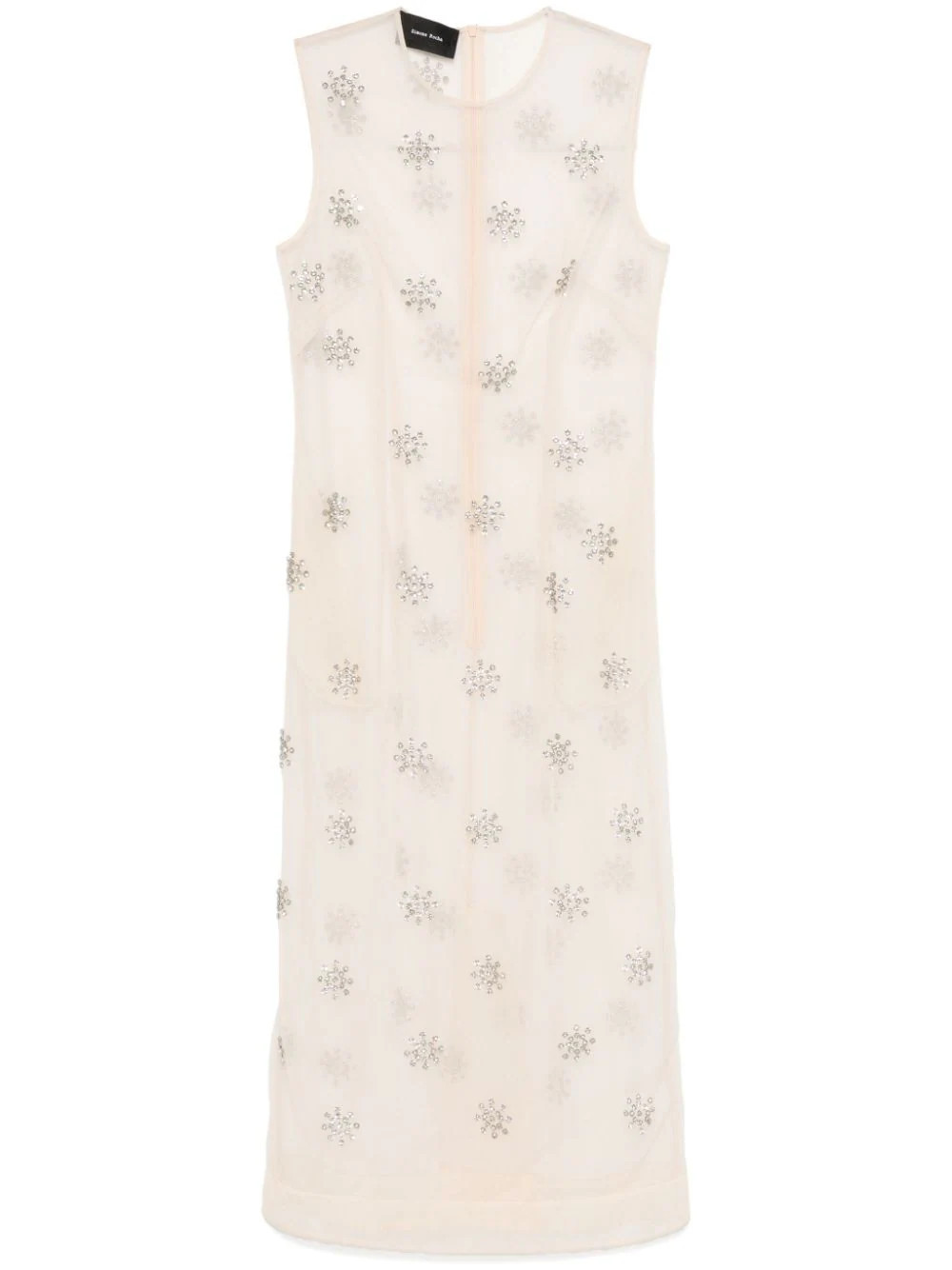 Simone Rocha crystal-embellished tulle midi dress - Neutrals | Farfetch Global