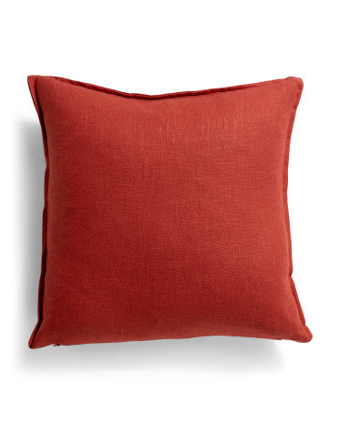 Made In Usa Linen Blend Luxe Feather Filled Mini Flange Pillow | TJ Maxx