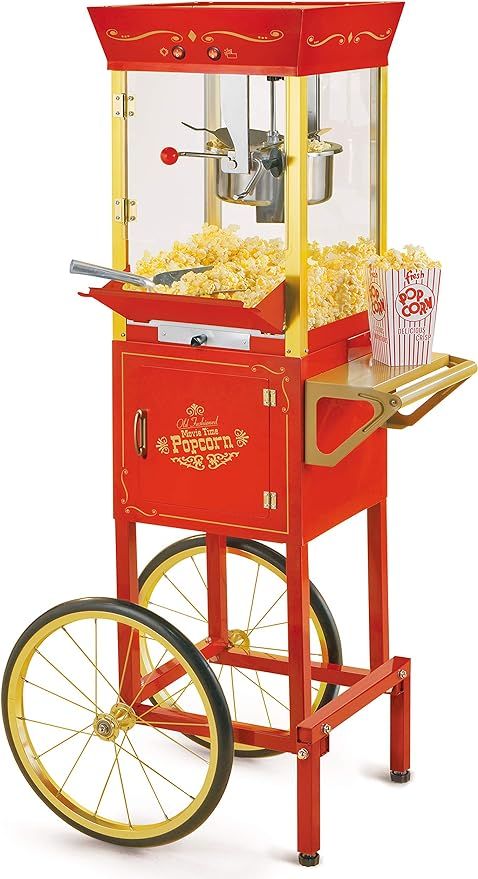 Nostalgia Concession CCP510 Vintage Professional Popcorn Cart-New 8-Ounce Kettle-53 Inches Tall-R... | Amazon (US)