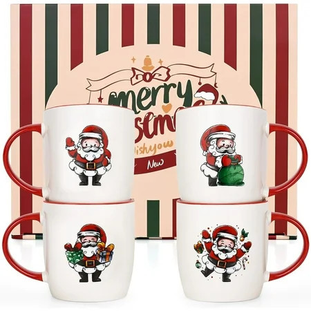 Futtumy Christmas Mugs, Christmas Gifts Coffee Mug Tea Cup, Christmas Mugs Set of 4, 11 fl oz | Walmart (US)