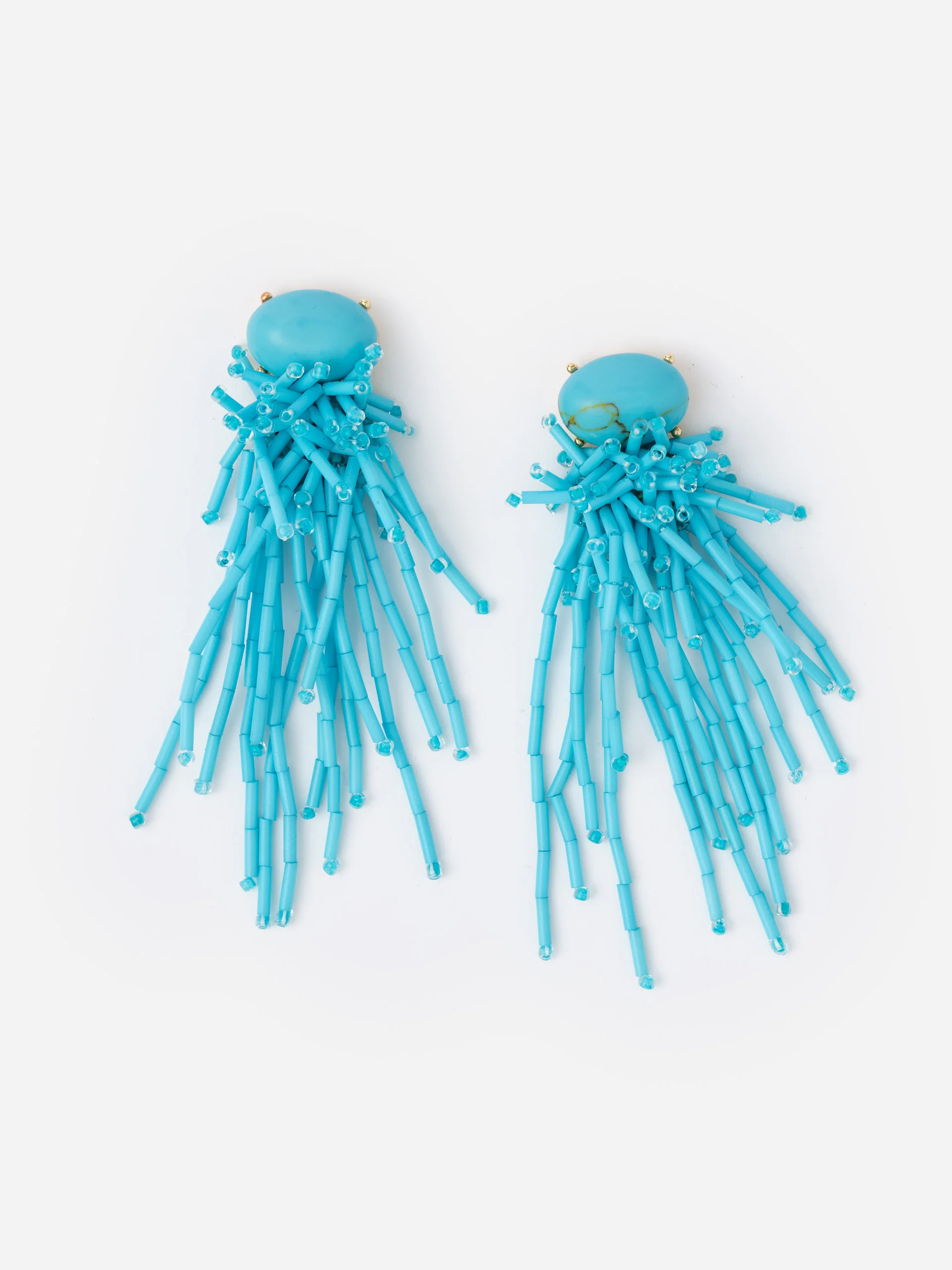 Turquoise Solid Beaded Tassel Earrings | Women's Jewelry | J.McLaughlin | J.McLaughlin