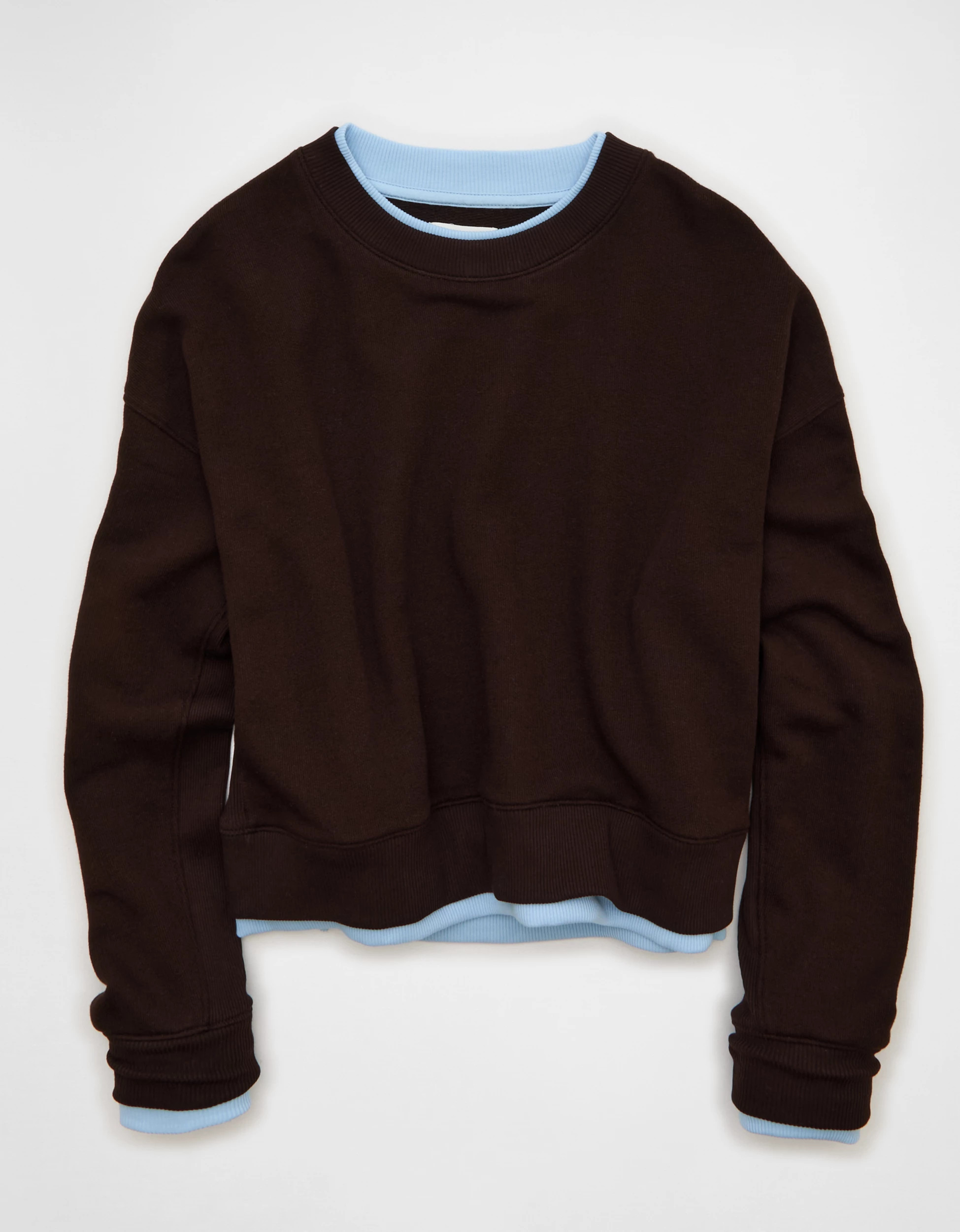 AE Twice As Nice Lightweight Crew Neck Sweatshirt | American Eagle Outfitters (US & CA)