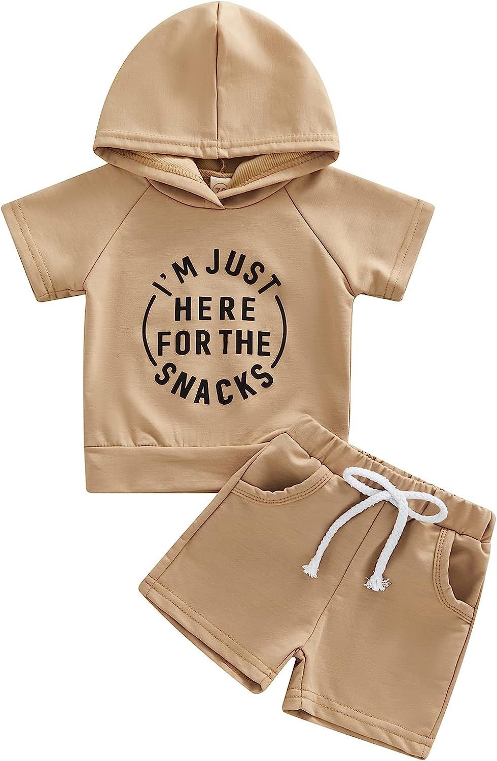 Newborn Baby Boy 2PCS Summer Outfits Letters Short Sleeve Hooded Sweatshirt Tops Shorts Sets Todd... | Amazon (US)