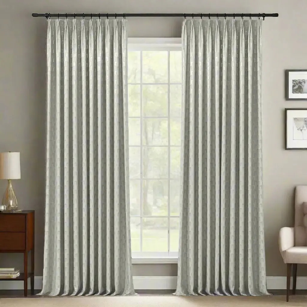 Lydia Plants Jacquard Curtain Pleated - Sea Mist D202-2 | TWOPAGES