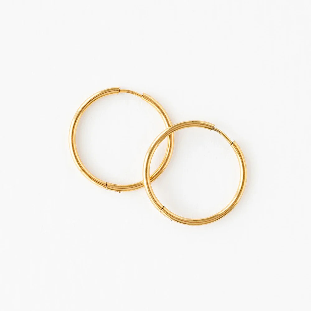 Gold Endless Hoop Earring Thin | Pip Pop Post