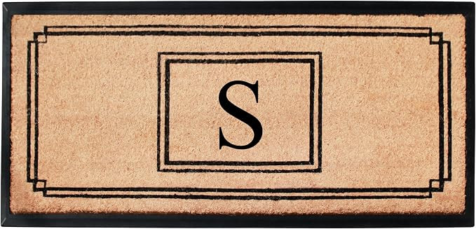 A1HC Natural Coir Monogrammed Doormat for Outside Entrance, Heavy Duty, Low Profile, Anti-Shed Tr... | Amazon (US)
