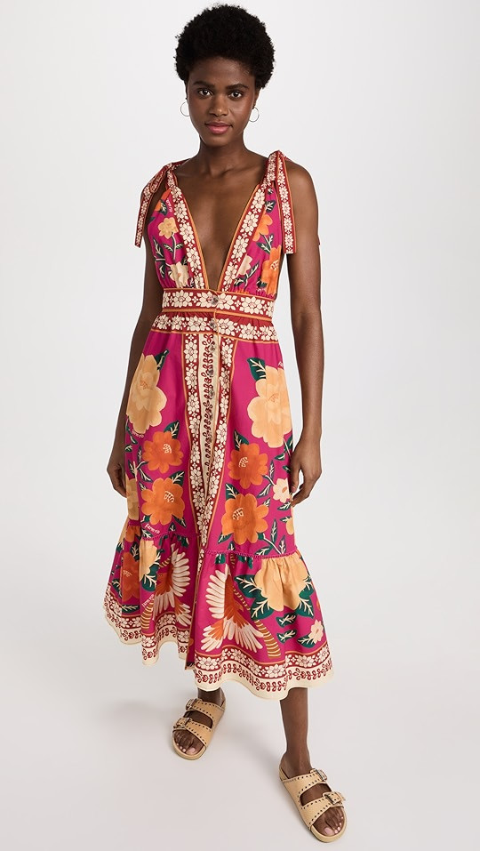 Flower Tapestry Midi Dress | Shopbop