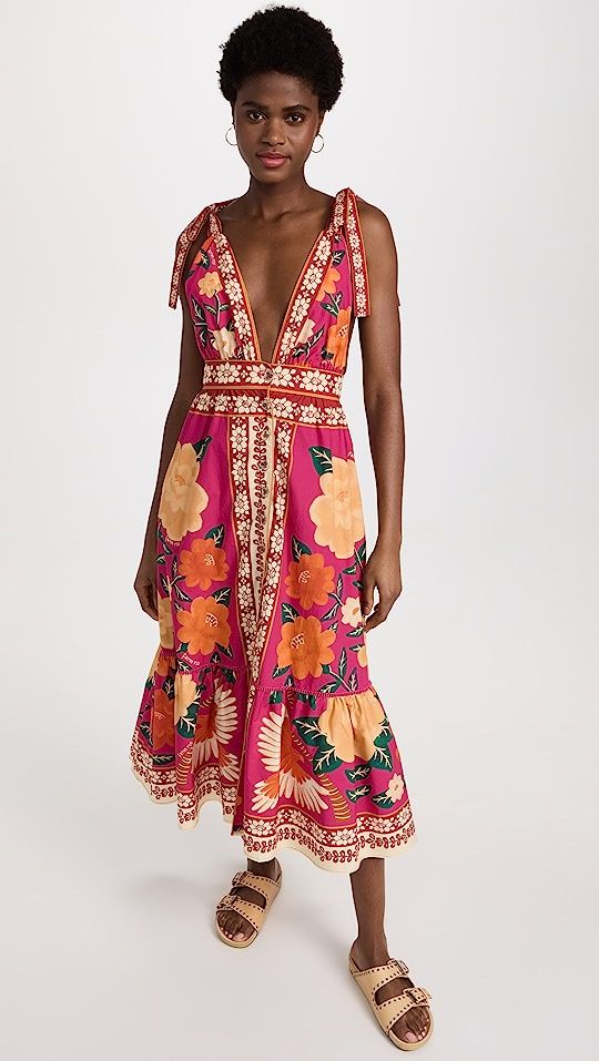 Flower Tapestry Midi Dress | Shopbop