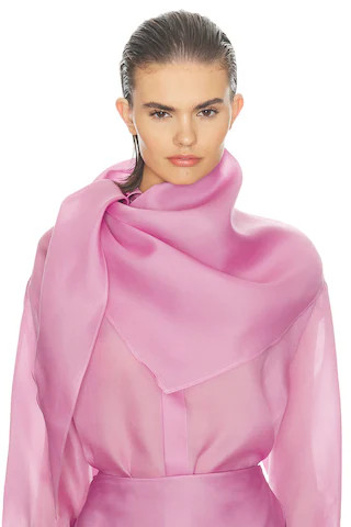 Silk Gazar Head Scarf in Ash Rose | Revolve Clothing (Global)