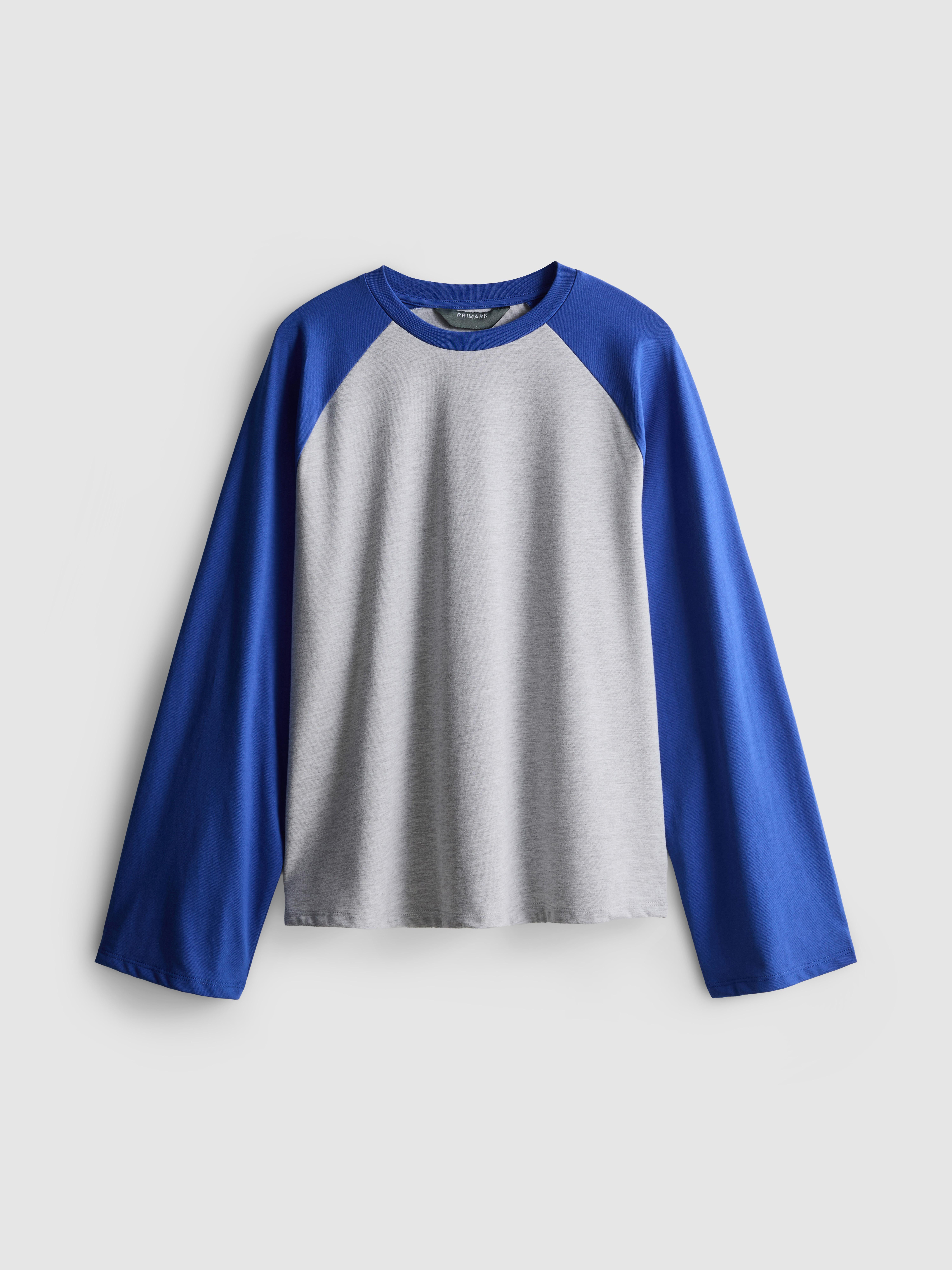 Cotton Blend Long Sleeve Raglan Tee | Primark UK