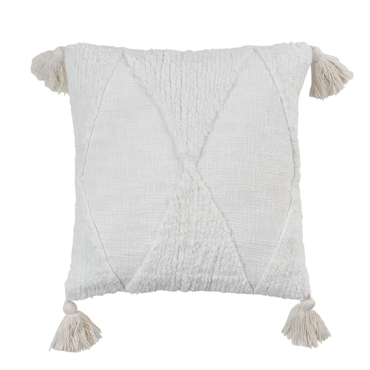 Saro Lifestyle Tassel Design Tufted Diamond Throw Pillow With Poly Filling | Target