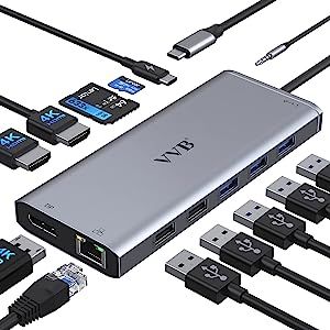 USB C Laptop Docking Station Dual Monitor HDMI for Dell/HP/Lenovo Laptop USB C Hub Multiport Adap... | Amazon (US)