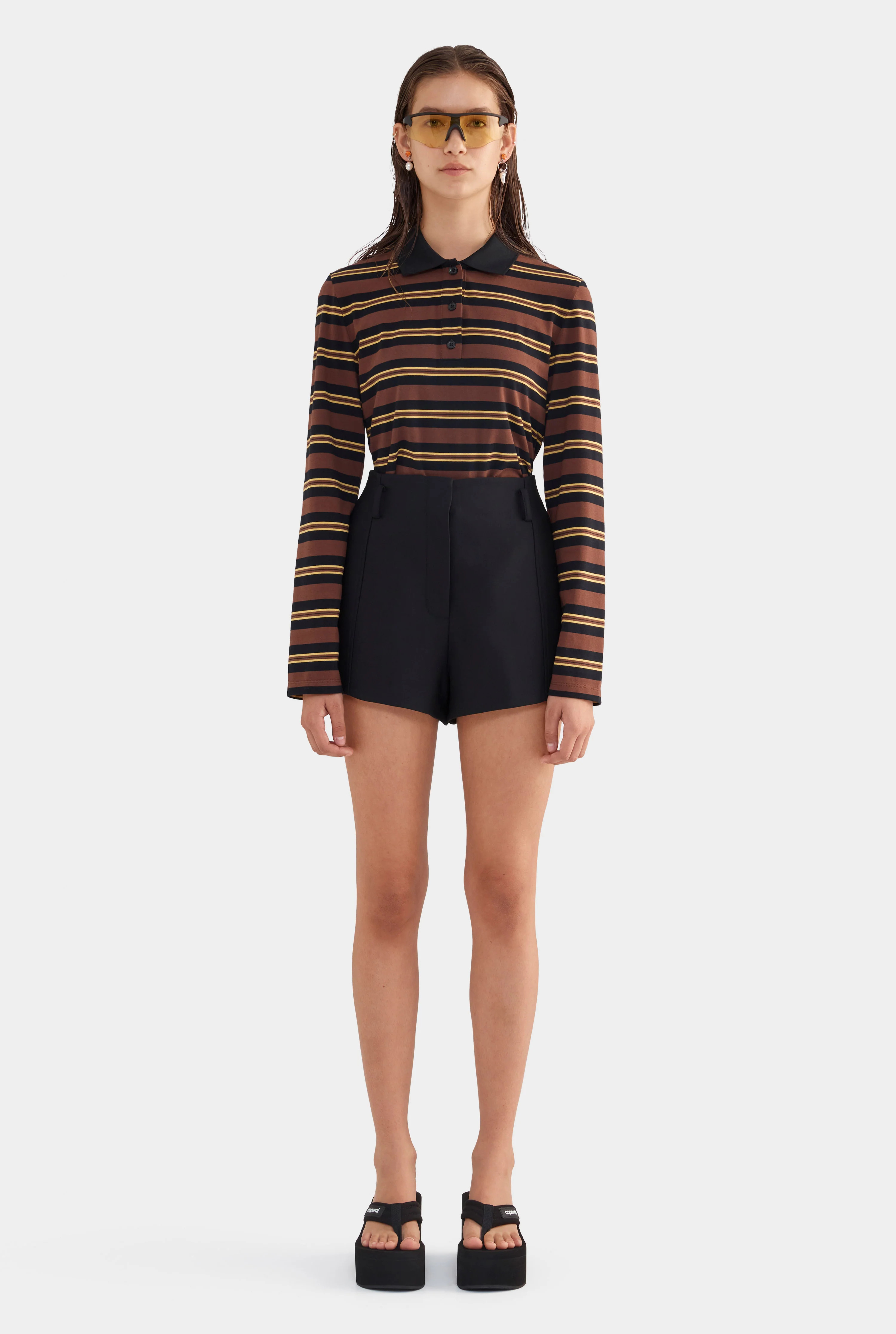 Womens Wool Tailored Short in Black | Venroy | Venroy AU