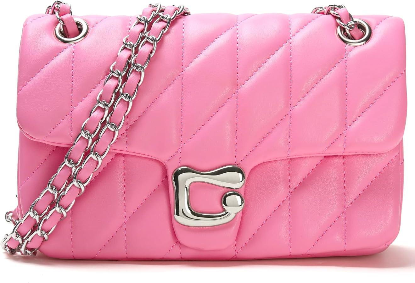 Quilted Crossbody Purse for Women Trendy - Ladies Shoulder Bag Leather Handbag Designer Evening C... | Amazon (US)