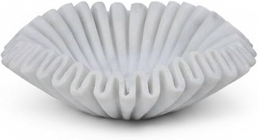 Amazon.com: CRAFTFOBIA Marble Ruffle Bowl Handcrafted Decorative ScallopBowls - Antique Catchall ... | Amazon (US)