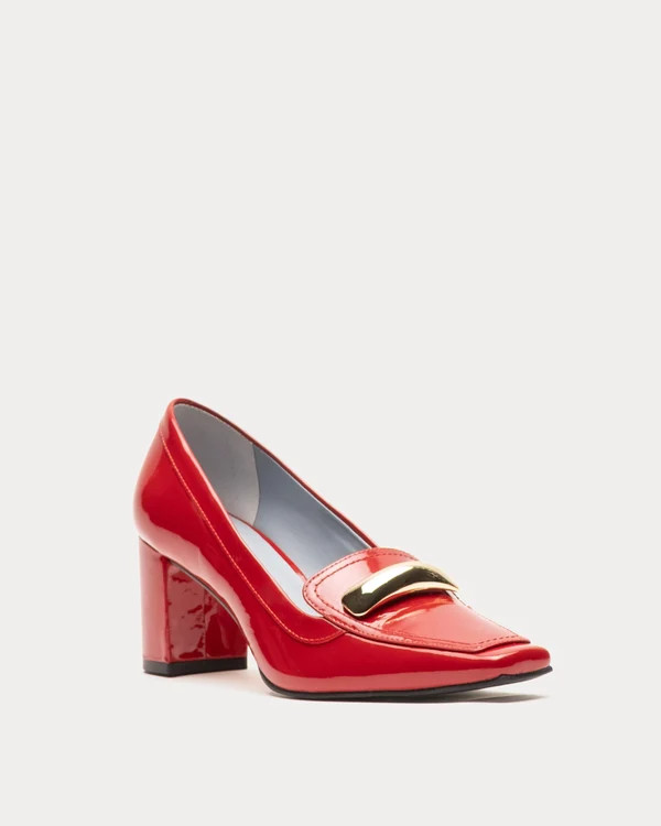 Barbara Loafer - Soft Patent Leather Red | Frances Valentine