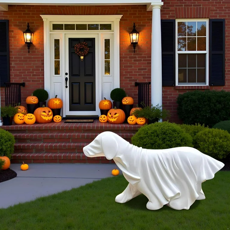 2025 Halloween Outdoor Decorations Ghost Dog Figurine, 3D Spooky Ghosts Dogs Figurine Halloween P... | Walmart (US)