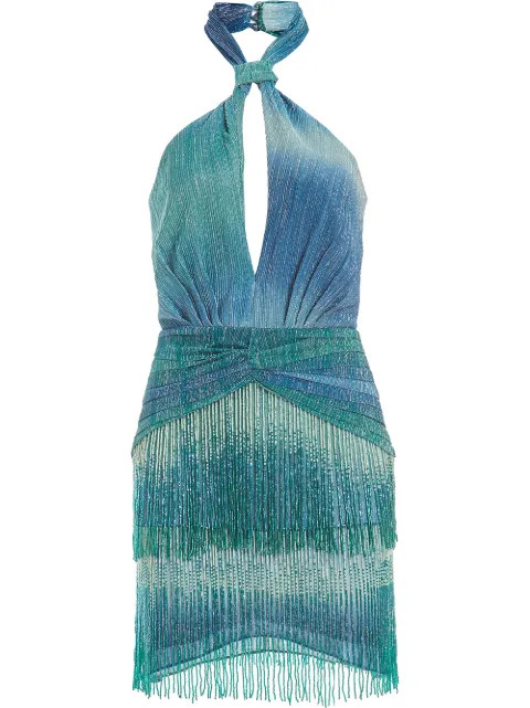 ombré-effect fringe mini dress | Farfetch (US)