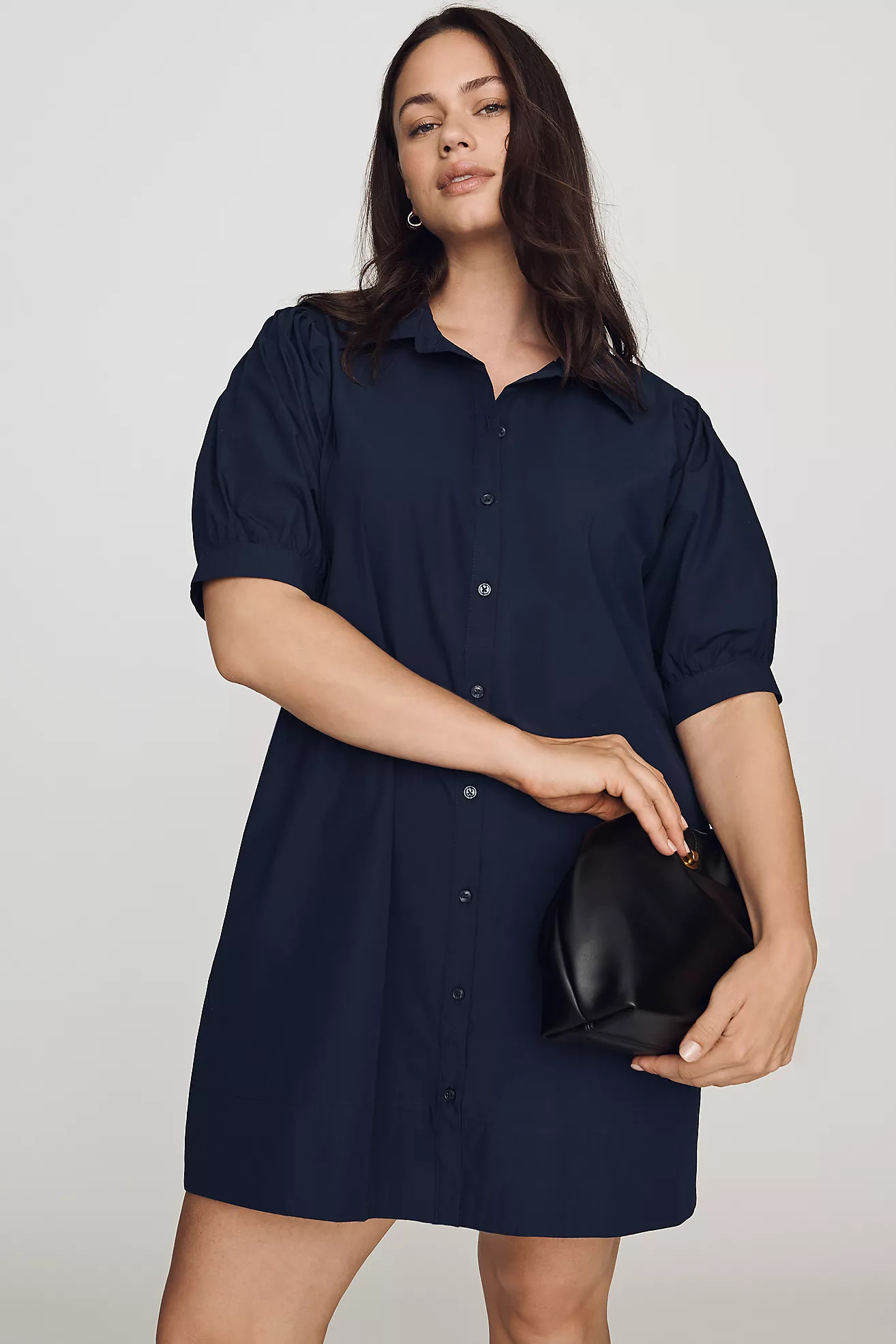 Maeve Cotton Puff-Sleeve Shirtdress | Anthropologie (US)