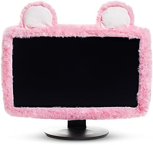 Aspens Design Cute Kawaii Desk Accessory for 17"-24" Computer TV Monitor dust Cover Pink, Furry F... | Amazon (US)