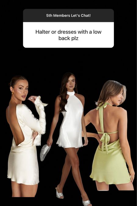 Mini dresses with low back - date night / Valentine's Day options 

#LTKwedding #LTKstyletip #LTKMostLoved