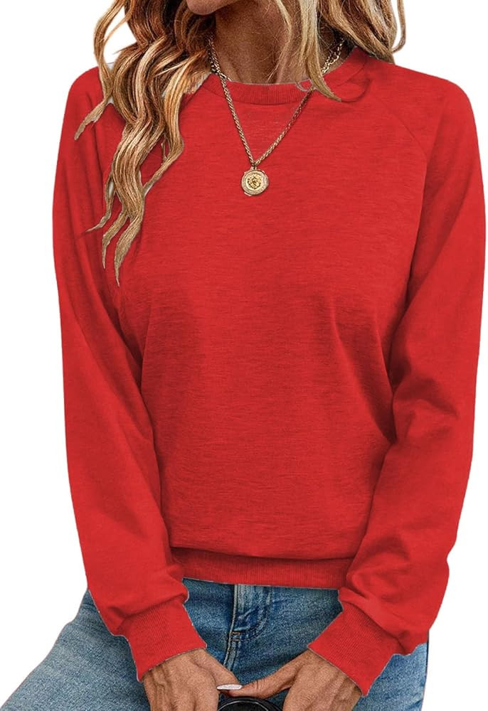 Women's Long Sleeve Crewneck Sweatshirt Casual Loose Pullover Sweater Tops Fall Clothing Trendy 2... | Amazon (CA)