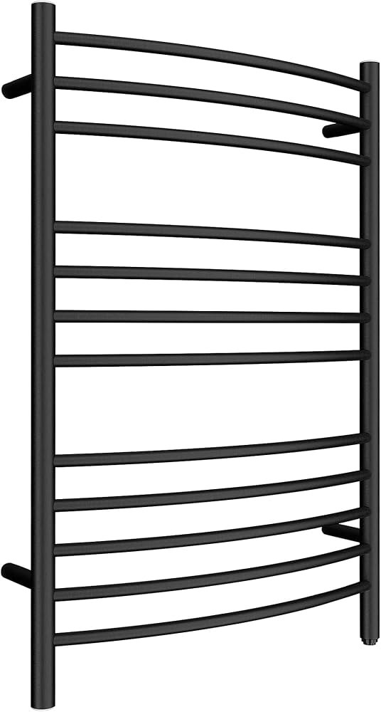 HEATGENE Towel Warmer Wall Mount Electric Plug-in/Hardwired Heated Towel Rack, 4-Supports Matte B... | Amazon (US)