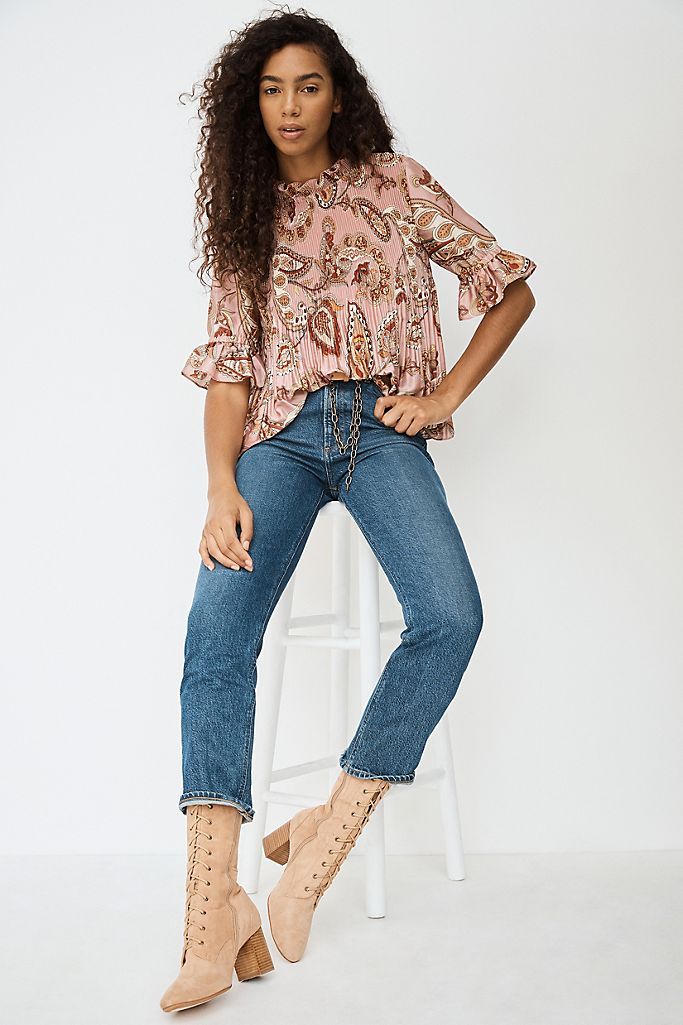 AGOLDE Pinch-Waist Ultra High-Rise Slim Flare Jeans | Anthropologie (US)