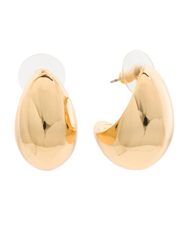 Gold Tone Dome Earrings | TJ Maxx