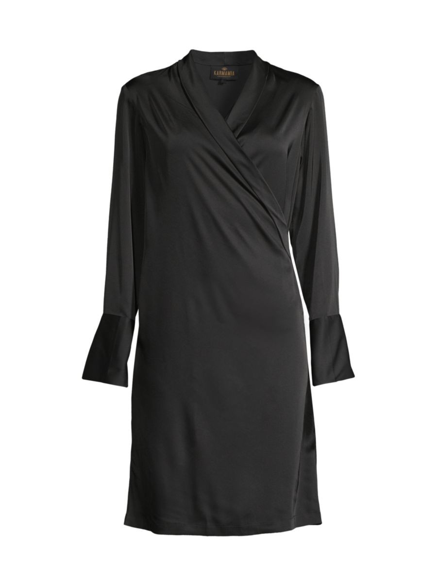 Karmamia Billie Surplice Satin Minidress | Saks Fifth Avenue
