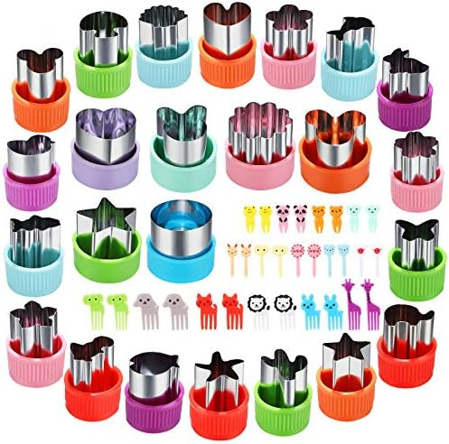 Amazon.com: Vegetable Cutter Shapes Set, 24pcs, Mini Cookie Cutters Set Fruit Cookie Pastry Stamp... | Amazon (US)