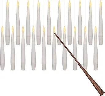 Leejec 20pcs Flameless Taper Floating Candles with Magic Wand Remote, Flickering Warm Light, Batt... | Amazon (US)