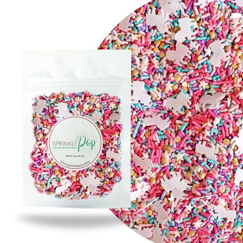 Sprinkle Pop Party Like A Unicorn Sprinkle Mix| Rainbow Sprinkles Heavy on Pink Gold Jimmies with ~10 Unicorn Wafer Papers| Birthday Sprinkles Made in USA for Decorating Cake Cupcakes Cookie, 2oz | Amazon (US)