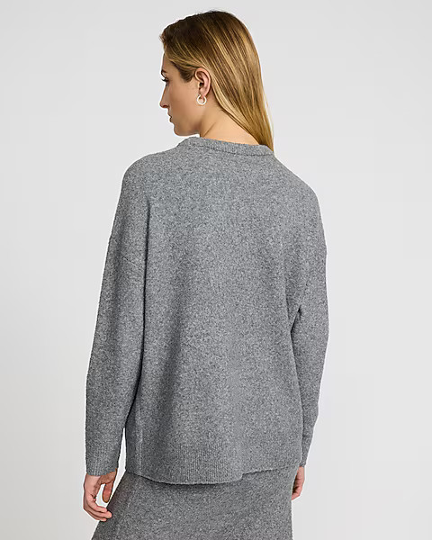 Boucle Crew Neck Tunic Sweater | Express