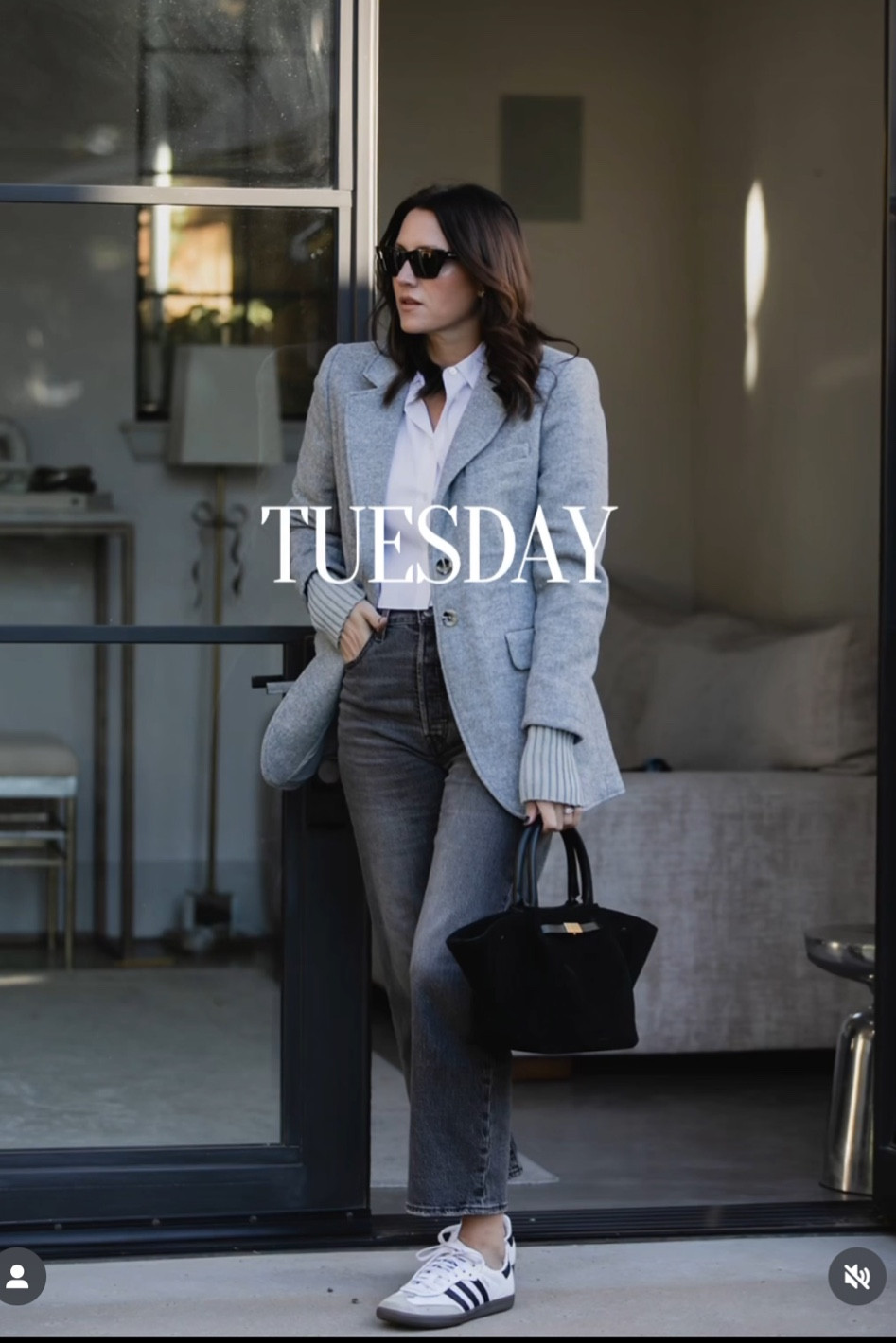 Business casual fall outfit ideas

Grey jeans
Grey blazer
Black tote
Samba sneakers 

#LTKover40 #LTKstyletip #LTKVideo