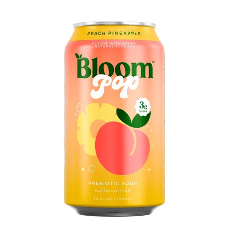 Bloom Pop Prebiotic Soda, Peach Pineapple, 12 fl oz, Can | Walmart (US)
