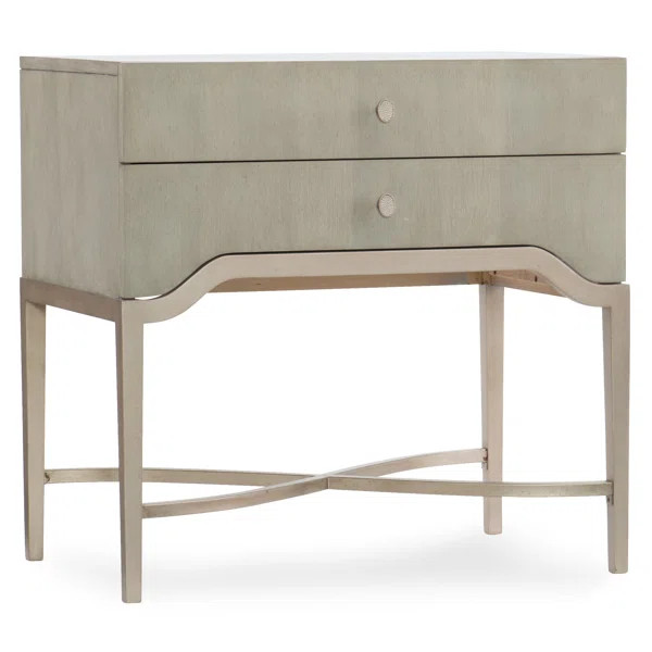 Elixir 29.75'' Tall 2 - Drawer Nightstand in Gray/Beige | Wayfair North America