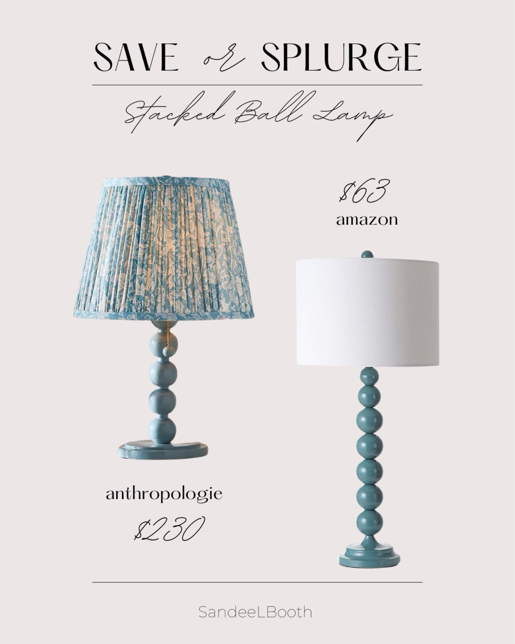 Save or splurge? Stacked ball lamp💡
Anthropologie - $230
Amazon - $63

#LTKhome #LTKstyletip