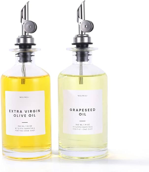 Molimoli Glass Olive Oil Bottle Oil and Vinegar Dispenser Set of 2, Glass Bottle Dispenser 350ml | Amazon (US)