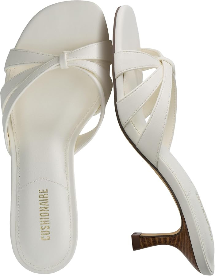 CUSHIONAIRE Malta Strappy Kitten Heels for Women, Dressy Open Toe Low Heel Sandals with Memory Fo... | Amazon (US)